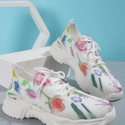 Women Comfortable Breathable Slip On Classy Floral Breathable Orthopedic Sneakers